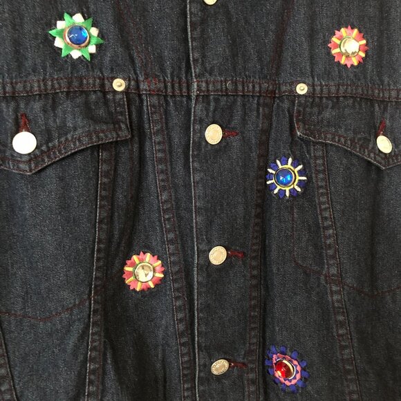 Lightly Embellished Short Denim Jacket - Picture 13 of 14